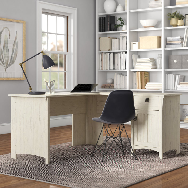 Salina l deals shaped desk wayfair